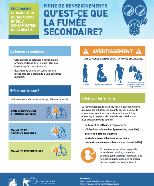 FICHE DE RENSEIGNEMENTS QU’EST-CE QUE LA FUMÉE SECONDAIRE?