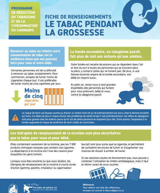 FICHE DE RENSEIGNEMENTS LE TABAC PENDANT LA GROSSESSE