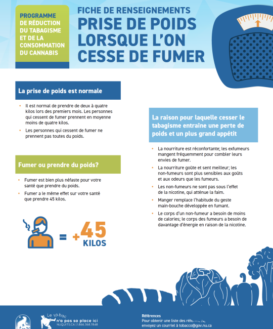 FICHE DE RENSEIGNEMENTS PRISE DE POIDS LORSQUE L’ON CESSE DE FUMER